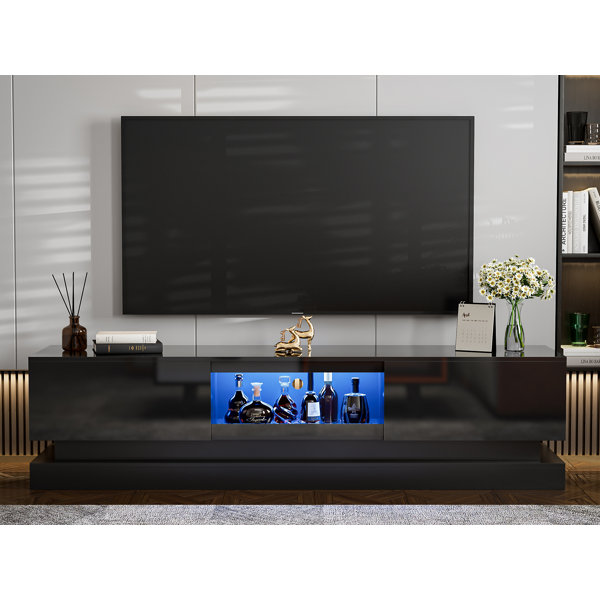 Ivy Bronx Delean Modern LED TV Stand for 85 inch TV with LED Lights and